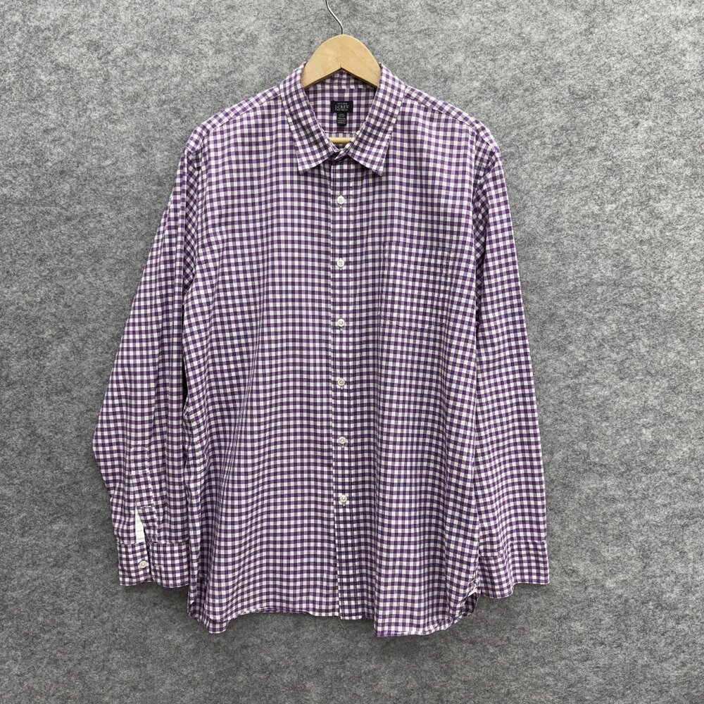 J. Crew Men's Button-Up Designer Preppy Shirt, 100% Cotton 2Ply, Purple, 17H/36